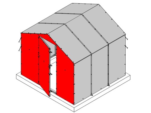 Zestaw płyt poliwęglanowych na fronty oraz drzwi do szklarni poliwęglanowej