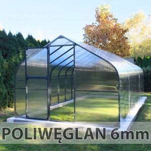 Szklarnia poliwęglan OGÓREK PREMIUM PLUS 300x400 antracyt stalowa 6mm