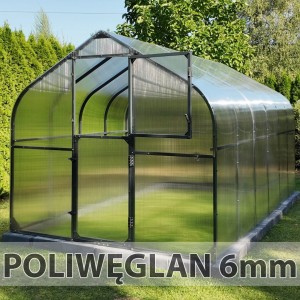 Szklarnia aluminiowa poliwęglan POMIDOR PREMIUM PLUS 250x400 antracyt 6mm