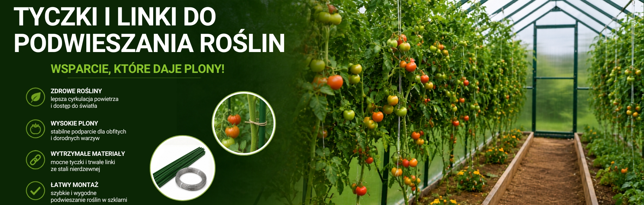 TYCZKI I LINKI DO PODWIESZANIA ROŚLIN